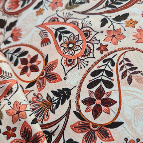 paisley bloemen close up - digitaal poplin @beebsstofjesv