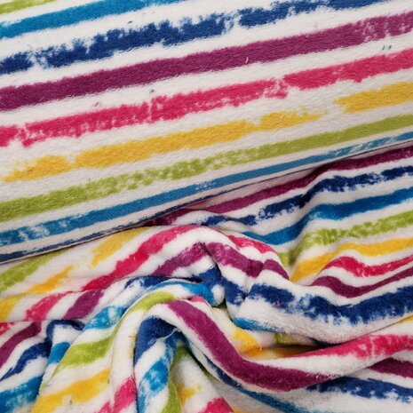 BEEBS regenboog gekleurde strepen fleece KicKenStoffen