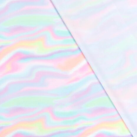 abstract pastelkleuren lycra swimwear KicKenStoffen