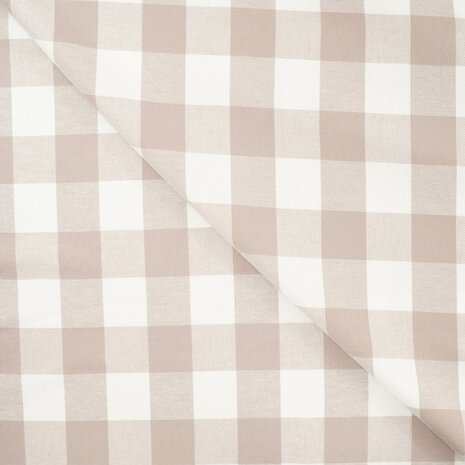 flanel stof grote ruit Beige