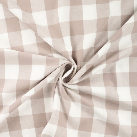 flanel stof grote ruit Beige