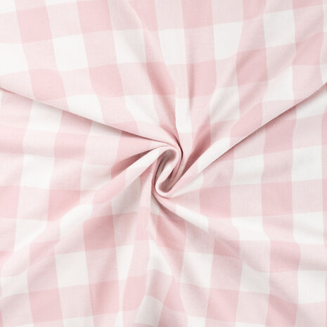 flanel stof grote ruit Roze