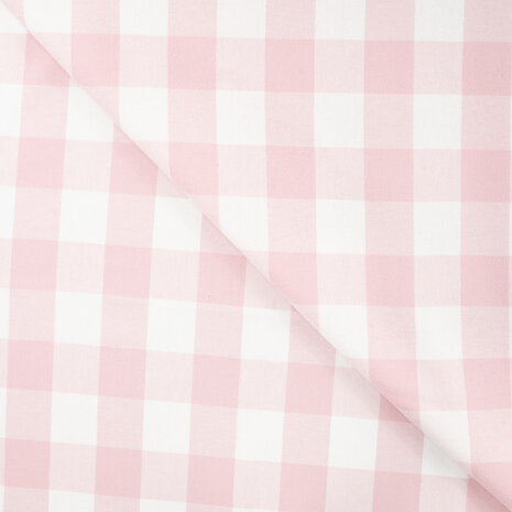 flanel stof grote ruit Roze