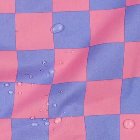 roze blauw Blokken ruiten GECOAT katoen