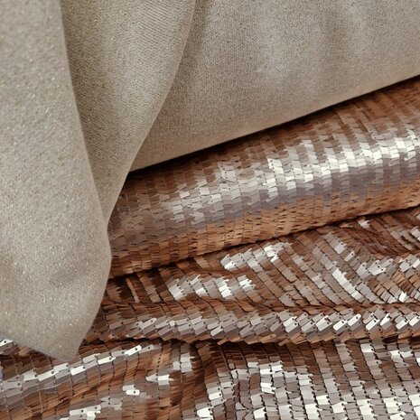 pailletten stof beige glitter french terry KicKenStoffen