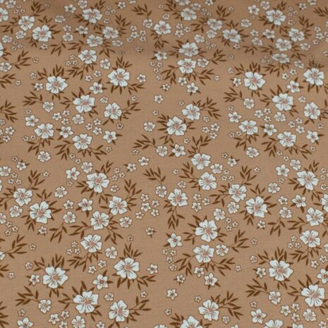 beige terracotta bloemen KicKenStoffen