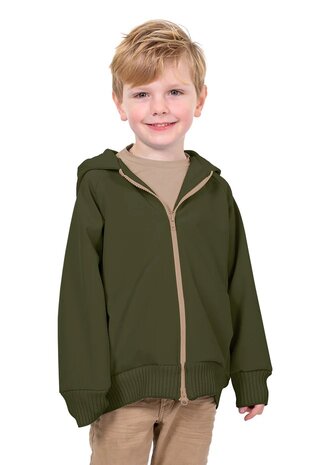 Jursie effen softshell army groen KicKenStoffen