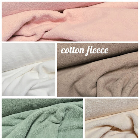 wit (kiezel-natural) katoenen fleece *S