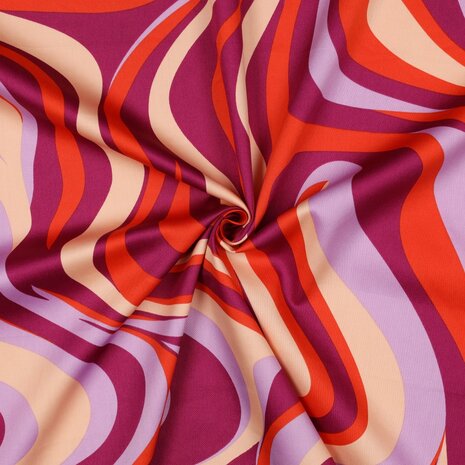 cotton satin abstract purple KicKenStoffen 04257.005