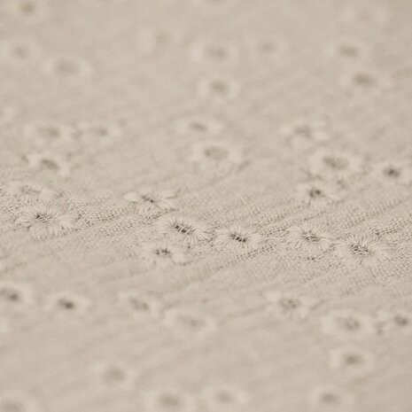 Beige close up Double Gauze Fabric Embroidered - Millefleurs van KicKenStoffen