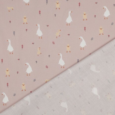 little goose cotton old blush pink KicKenStoffen