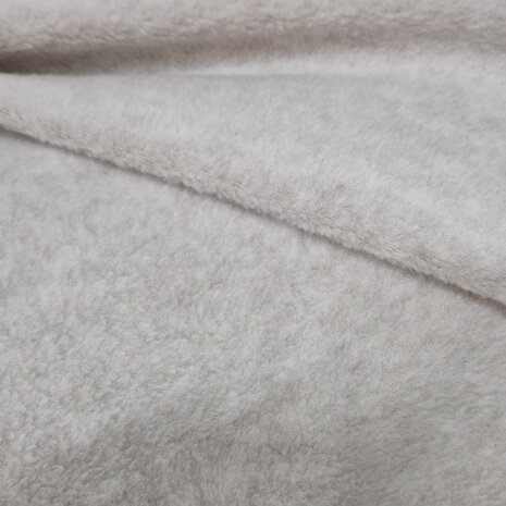 katoen fleece natural beige melange - KicKenStoffen