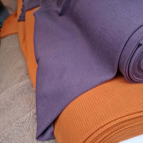 dusty orange en purple waffle knit - KicKenStoffen