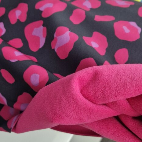 softshell roze panter KicKenStoffen