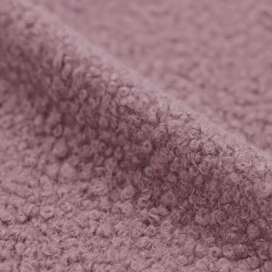 BeebsTeddy Boucle Fabric Curly oud roze