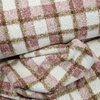  ecru cacao pink checks boucle fabric curly teddy