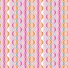 pink fuchsia white orange blue Retro waved stripes cotton