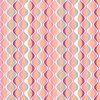 orange peach pink fuchsia white raspberry blue Retro waved stripes cotton