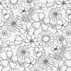 white black flowers colorbook